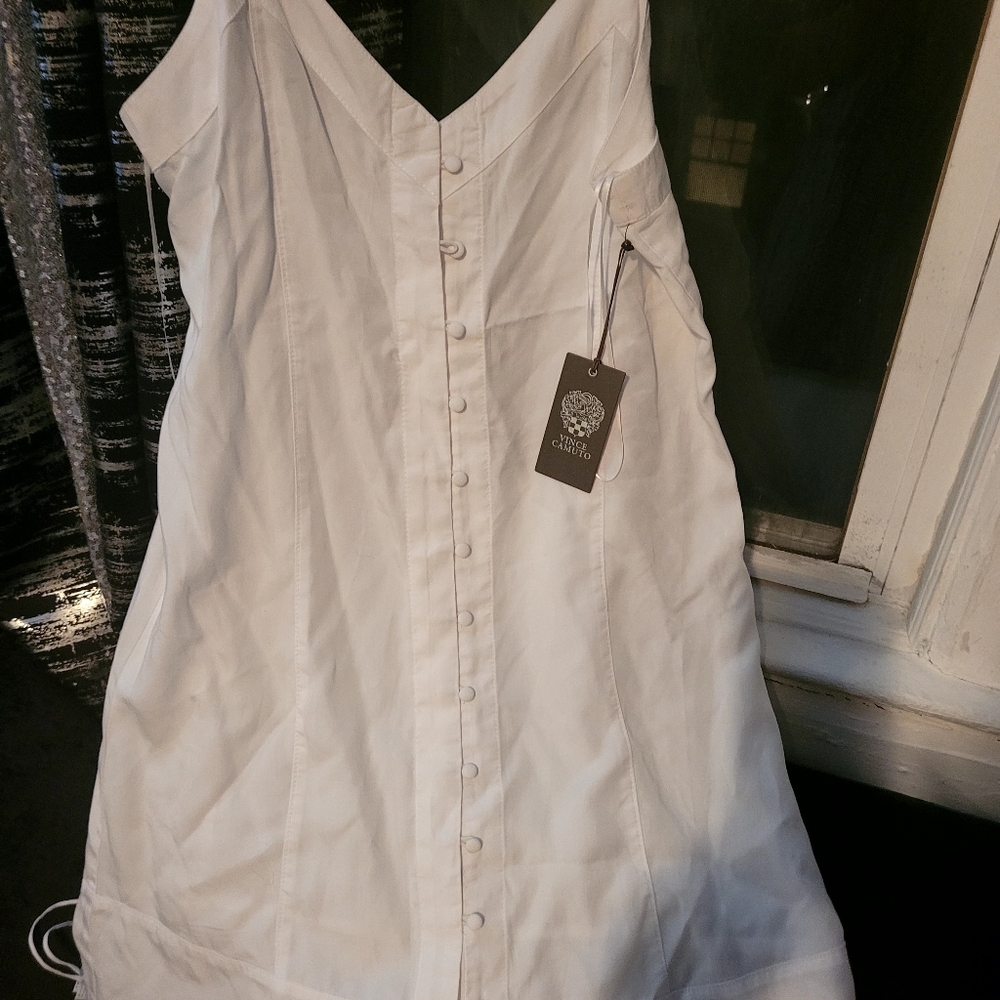 Vince camutu white cotton dress size small nwt